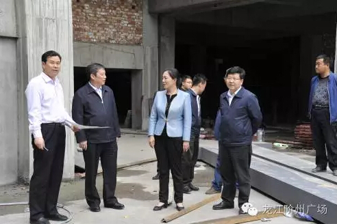 市長陳青，副市長王月成陪同省電力投資集團公司總經(jīng)理李輝一行深入階州廣場視察