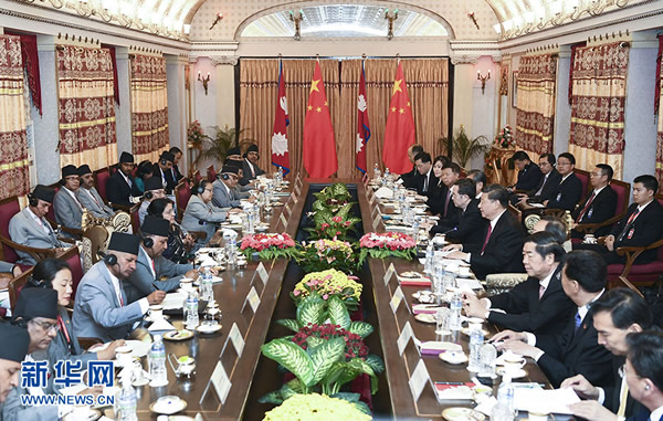 習近平會見尼泊爾總統(tǒng)班達里 兩國元首共同宣布建立中尼 面向發(fā)展與繁榮的世代友好的戰(zhàn)略合作伙伴關(guān)系