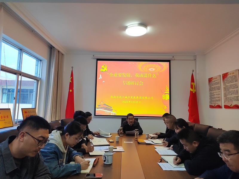 【“三抓三促”行動進行時】市龍江城鄉(xiāng)集團開展“隴南要發(fā)展，我該謀什么”——圍繞“加快集團公司高質量發(fā)展，我該謀什么”專題研討